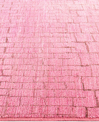 Overdyed Hand-Knotted Wool Modern-Contemporary Pink Area Rug 4' 9" x 7' 10"