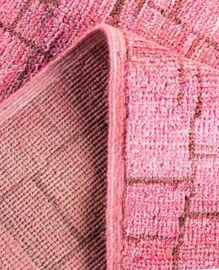 Overdyed Hand-Knotted Wool Modern-Contemporary Pink Area Rug 4' 9" x 7' 10"
