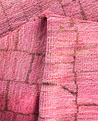 Overdyed Hand-Knotted Wool Modern-Contemporary Pink Area Rug 4' 9" x 7' 10"