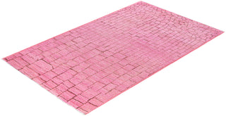 Overdyed Hand-Knotted Wool Modern-Contemporary Pink Area Rug 4' 9" x 7' 10"