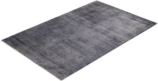Modern Overdyed Hand Knotted Wool Gray Area Rug 4' 0" x 6' 4"