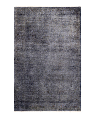Contemporary Fine Vibrance Gray Wool Area Rug 4' 0" x 6' 4"
