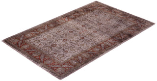 Modern Overdyed Hand Knotted Wool Beige Area Rug 3' 1" x 4' 10"