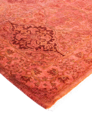 Overdyed Hand-Knotted Wool Modern-Contemporary Pink Runner 2' 6" x 12' 3"