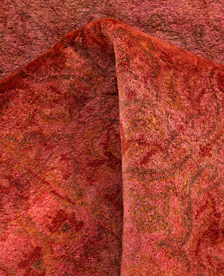 Overdyed Hand-Knotted Wool Modern-Contemporary Pink Runner 2' 6" x 12' 3"