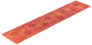 Overdyed Hand-Knotted Wool Modern-Contemporary Pink Runner 2' 6" x 12' 3"