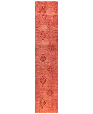 Overdyed Hand-Knotted Wool Modern-Contemporary Pink Runner 2' 6" x 12' 3"