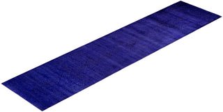 Modern Overdyed Hand Knotted Wool Navy Runner 2' 8" x 11' 7"