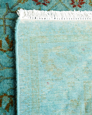 Contemporary Hand Knotted Overdyed Blue Runner 2' 7" x 12' 3"