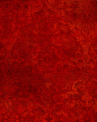 Contemporary Overyed Wool Hand Knotted Orange Runner 2' 7" x 4' 8"