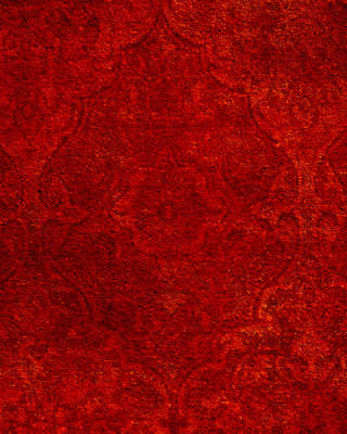 Contemporary Hand-Knotted Overdyed Orange Runner 2' 7" x 4' 8"