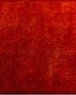 Contemporary Overyed Wool Hand Knotted Orange Runner 2' 7" x 4' 8"