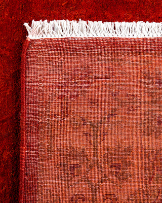 Contemporary Hand-Knotted Overdyed Orange Runner 2' 7" x 4' 8"