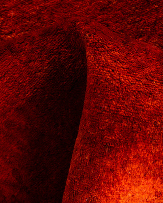 Contemporary Hand-Knotted Overdyed Orange Runner 2' 7" x 4' 8"