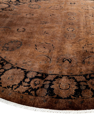 Contemporary Hand Knotted Overdyed Brown Area Rug 6' 1" x 6' 1"