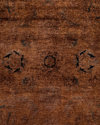 Contemporary Hand Knotted Overdyed Brown Area Rug 6' 1" x 6' 1"