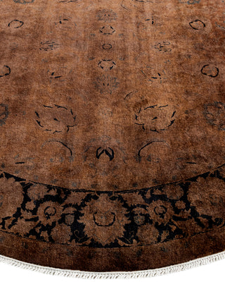 Contemporary Hand Knotted Overdyed Brown Area Rug 6' 1" x 6' 1"