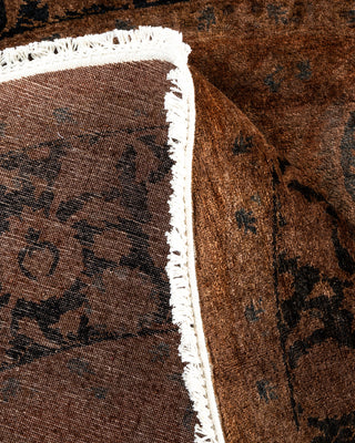 Contemporary Hand Knotted Overdyed Brown Area Rug 6' 1" x 6' 1"