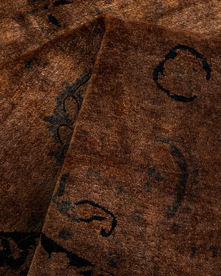 Contemporary Hand Knotted Overdyed Brown Area Rug 6' 1" x 6' 1"