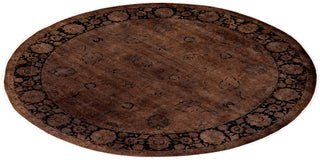 Contemporary Hand Knotted Overdyed Brown Area Rug 6' 1" x 6' 1"