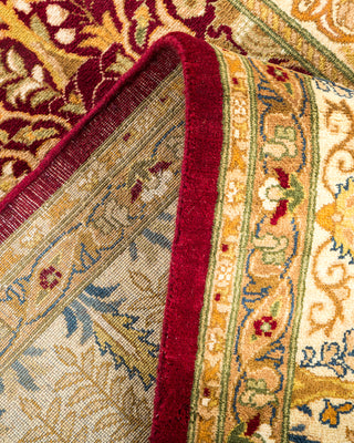 Traditional Hand Knotted Red Square Area Rug 6' 1" x 6' 10"