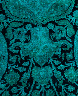 Overdyed Hand-Knotted Wool Modern-Contemporary Green Area Rug 5' 1" x 7' 10"