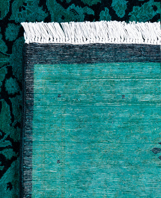 Overdyed Hand-Knotted Wool Modern-Contemporary Green Area Rug 5' 1" x 7' 10"