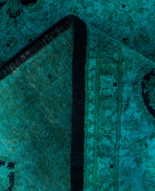 Overdyed Hand-Knotted Wool Modern-Contemporary Green Area Rug 5' 1" x 7' 10"