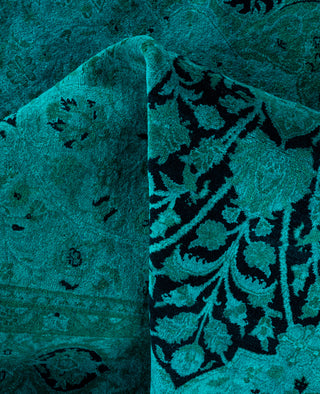Overdyed Hand-Knotted Wool Modern-Contemporary Green Area Rug 5' 1" x 7' 10"
