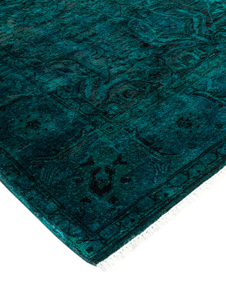 Modern Overdyed Hand Knotted Wool Black Area Rug 5' 4" x 8' 0"