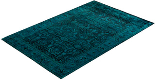 Modern Overdyed Hand Knotted Wool Black Area Rug 5' 4" x 8' 0"