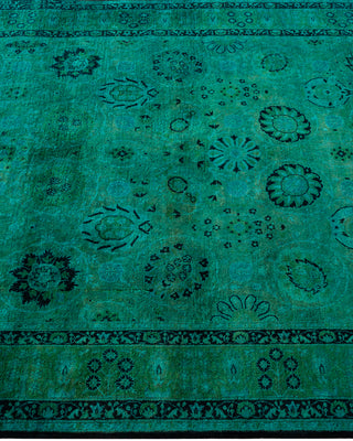 Contemporary Fine Vibrance Green Wool Area Rug - 4' 0" x 15' 0"