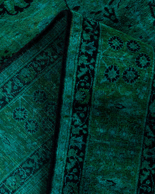 Contemporary Fine Vibrance Green Wool Area Rug - 4' 0" x 15' 0"