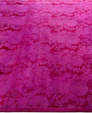 Overdyed One-of-a-Kind Wool Pink Area Rug 4' 8" x 6' 9"