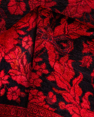 Modern Overdyed Hand Knotted Wool Red Runner 2' 6" x 12' 0"