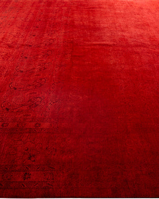 Contemporary Hand-Knotted Overdyed Orange Area Rug 10' 0" x 13' 6"