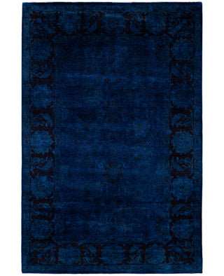 Overdyed One-of-a-Kind Wool Navy Area Rug 5' 1" x 7' 7"