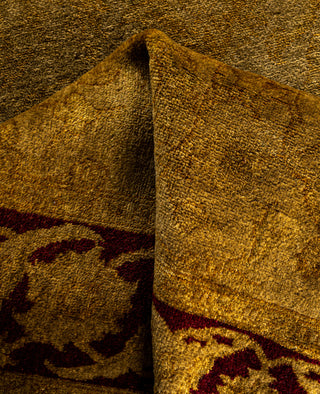 Overdyed Hand-Knotted Wool Modern-Contemporary Brown Area Rug 4' 0" x 6' 5"