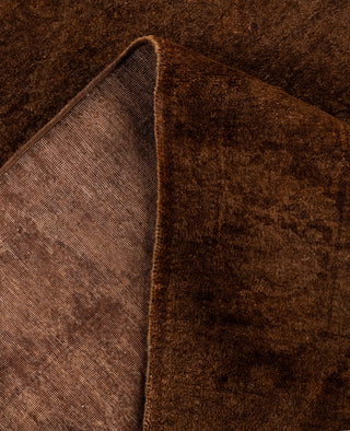Overdyed One-of-a-Kind Wool Brown Area Rug 4' 3" x 6' 1"