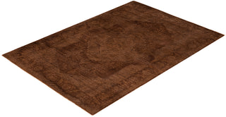 Overdyed One-of-a-Kind Wool Brown Area Rug 4' 3" x 6' 1"