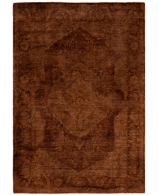 Overdyed One-of-a-Kind Wool Brown Area Rug 4' 3" x 6' 1"