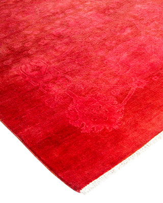 Modern Overdyed Hand Knotted Wool Pink Area Rug 3' 3" x 5' 0"