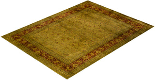 Modern Overdyed Hand Knotted Wool Green Area Rug 9' 1" x 12' 0"