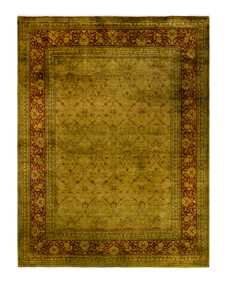 Contemporary Fine Vibrance Green Wool Area Rug 9' 1" x 12' 0"