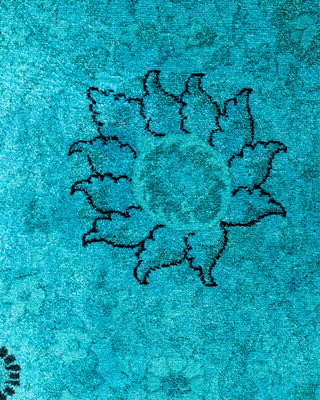 Contemporary Hand-Knotted Overdyed Blue Area Rug 4' 1" x 5' 8"