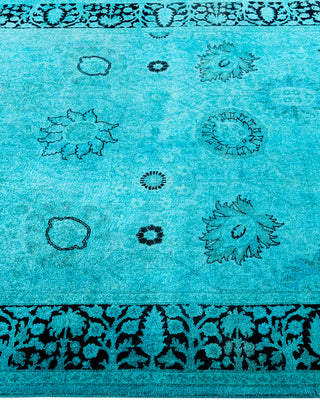 Contemporary Hand-Knotted Overdyed Blue Area Rug 4' 1" x 5' 8"