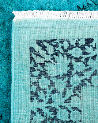 Contemporary Hand-Knotted Overdyed Blue Area Rug 4' 1" x 5' 8"