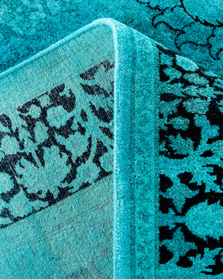 Contemporary Hand-Knotted Overdyed Blue Area Rug 4' 1" x 5' 8"