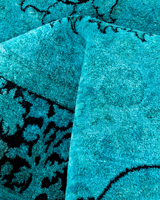 Contemporary Hand-Knotted Overdyed Blue Area Rug 4' 1" x 5' 8"