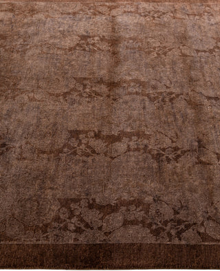 Overdyed One-of-a-Kind Wool Brown Area Rug 4' 1" x 6' 0"